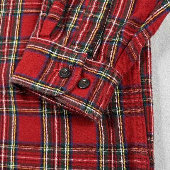 L.L.Bean XL Tall Red Tartan Plaid Flannel Shirt 100% Cotton Long Sleeve Outdoors - Picture 4 of 14